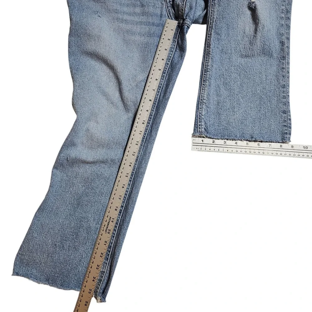 J. Crew Women's Billie Demi Boot Crop Re-Imagined Jeans Distressed Light Wash 30